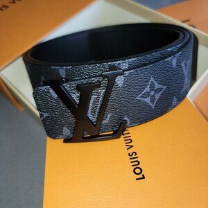 Louis Vuitton LV Initiales 40mm Matte Black Men's Belt Authentic in Box …